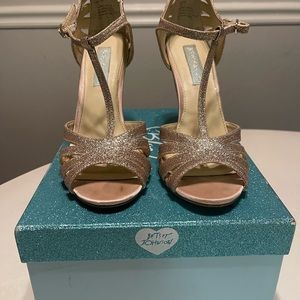 Champagne T-Strap Heels